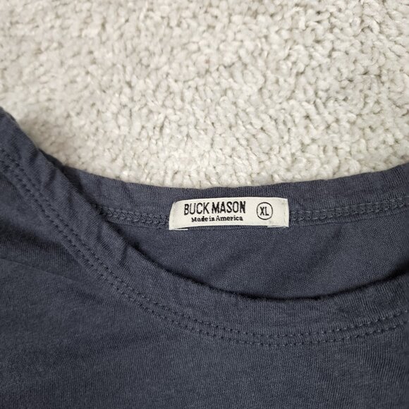 Buck Mason T Shirt Size XL Charcoal Short Sleeve Cotton Basic Tee Casual USA - Picture 3 of 6